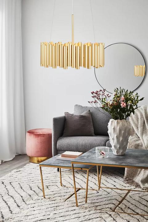 Actual product image Markslöjd Level pendant lamp, Ø 52.5 cm, 3 x E27, gold (E27)