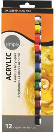 Image du produit Daler-Rowney Peinture acrylique 12 couleurs (Multicolore)