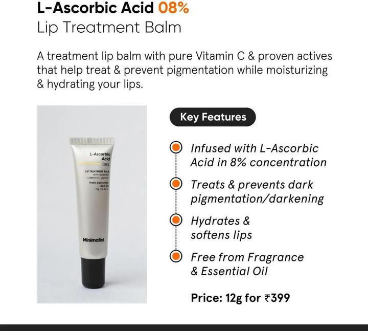 Actual product image Minimalist L-Ascorbic Acid 8% Lip Treatment Balm (Balm)