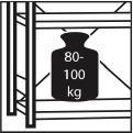 Actual product image META Regalbau Steckregal Meta-COMPACT B1250xT300xH2500 mm Grundfeld 7 Böden RAL7035 105 Ordner