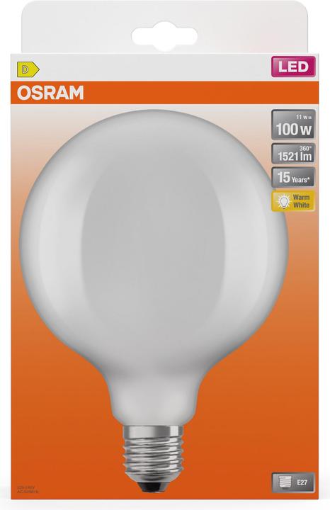 Produktbild Osram Led Retrofit Classic Globe125 (E27, 11 W, 1521 lm, 1 x, D)