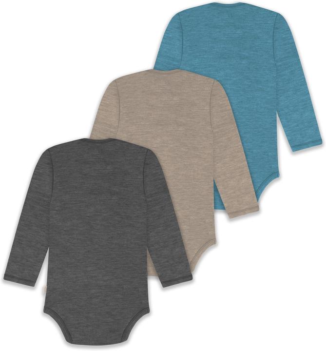 Produktbild Normani 3er Pack Baby Merino Body Langarm „Auckland" - 9383 (92)