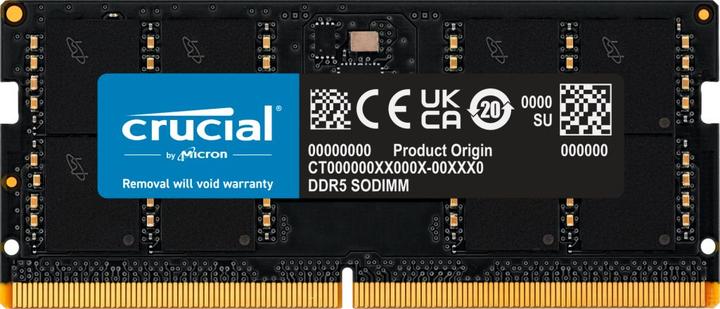 Productafbeelding Crucial 16GB DDR5-4800 SODIMM (1 x 16GB, 4800 MHz, DDR5 RAM, SO-DIMM)