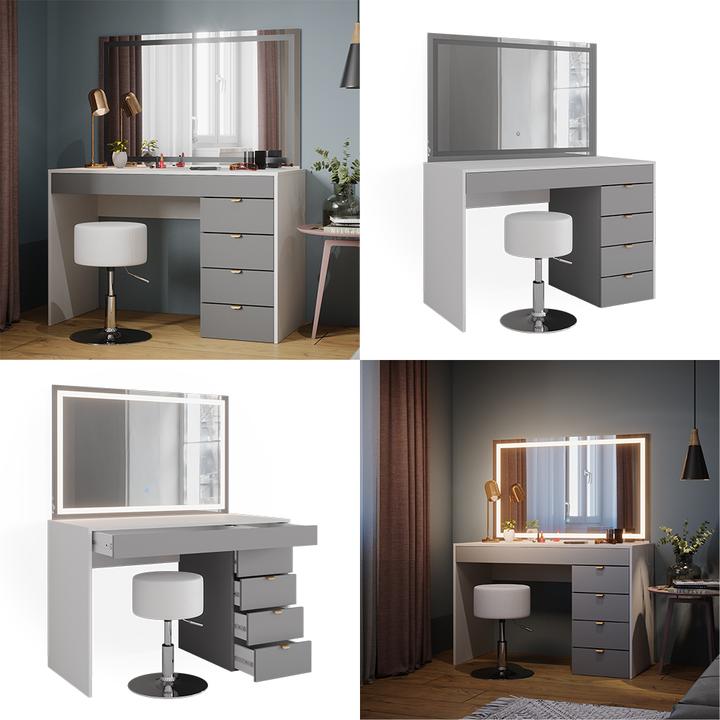Actual product image Vicco Elise with stool and lighting (115 x 76 x 55 cm)