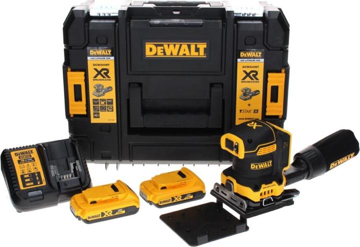 Productafbeelding DeWalt DCW 200 D2 accu-trilschuurmachine 18 V 108x115 mm + 2x Accu 2.0 Ah + Lader + TSTAK (Excentrische schuurmachine)