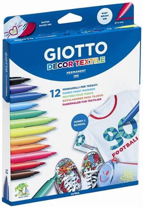 Image du produit Giotto Stylo textile (Jaune, Multicolore, Violet, Noir, Rouge, Marron, 4 mm, 12 x)
