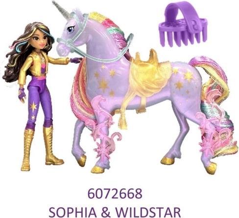 Unicorn Academy - Sophia and unicorn Wildstar (with real mane and tail and brush)
