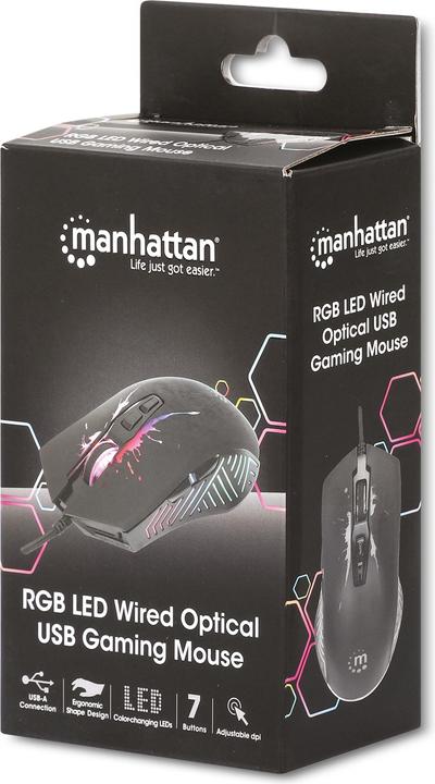 Produktbild Manhattan RGB LED Optische USB-Gaming-Maus (Kabelgebunden)