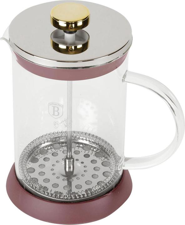 BerlingerHaus Design-French Press für Kaffee und Tee, 800ml, bordeaux (0.80 l)
