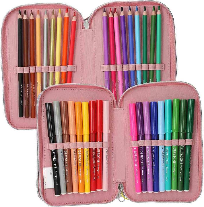 Produktbild Top Model Topmodel - TOPModel Triple Pencil Case JUICY - Dusky Pink with Orange Dots (413323)