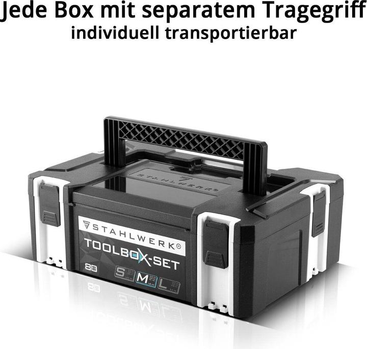 Produktbild Stahlwerk Toolbox Grösse M 443 x 310 x 151 mm stapelbare Systembox mit Tragegriff (1 Teile)