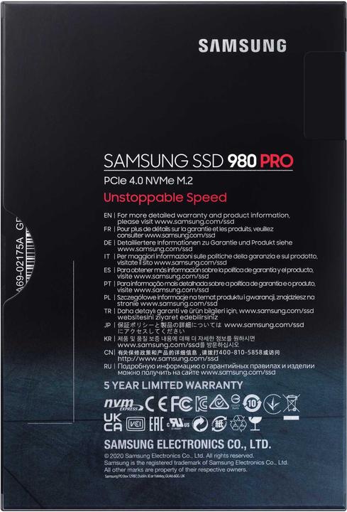 Immagine prodotto Samsung 980 Pro (250 GB, M.2 2280)