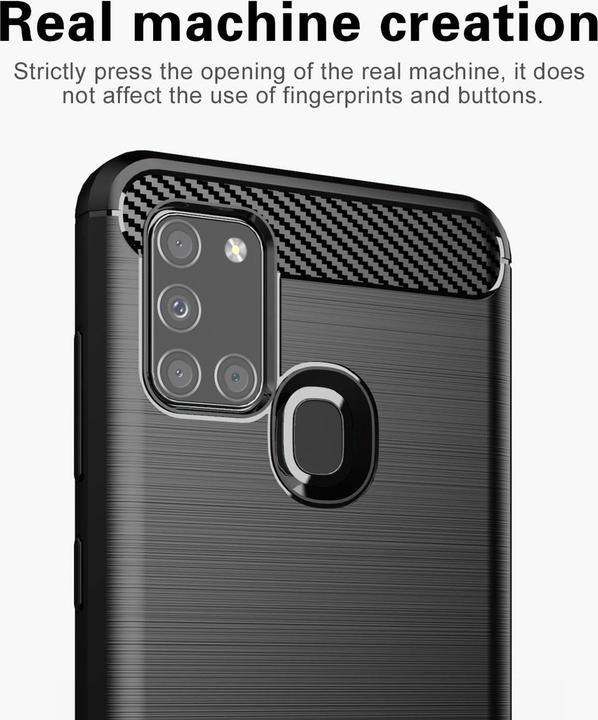 Actual product image Cadorabo TPU Ultra Slim carbon stainless steel Combi Cover (Samsung Galaxy A21s)