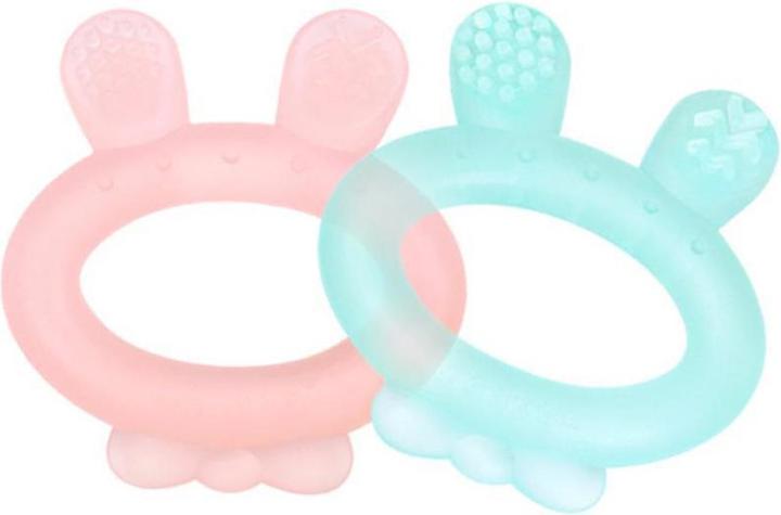 Actual product image Haakaa Teething Ring Rabbit Ear - Blue