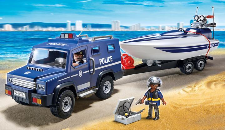 Produktbild Playmobil Polizei-Truck mit Speedboot (5187, Playmobil City Action)