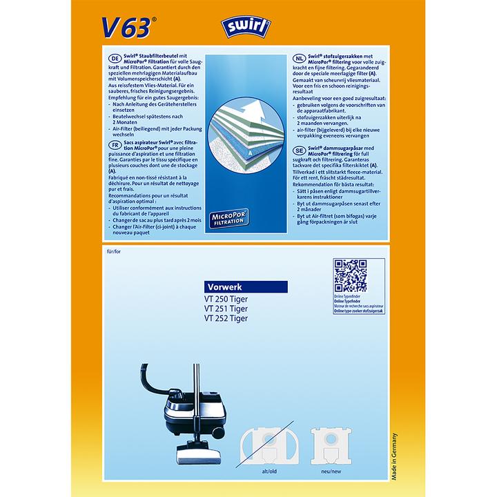 Produktbild Swirl Staubbeutel V63 (4 x)