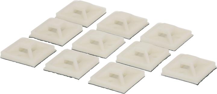 Actual product image Max Hauri Mounting base white 25 mm x 25 mm (Plastic cable ties, 25.25 mm, 10 pcs.)