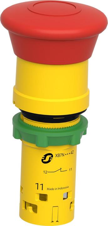 Image du produit Schneider Electric Bouton d'arrêt d'urgence, Harmony XB7, monobloc, plastique, Ø22mm, rouge, réarmement par traction,