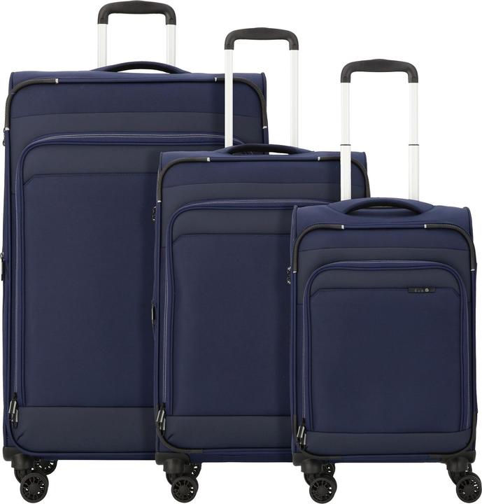 D&N Travel Line 9504 4 Rollen Kofferset 3-teilig mit Dehnfalte (204 l, XL (ab 115l))