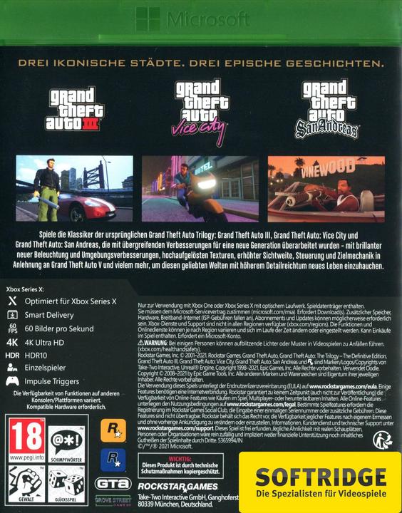 Immagine prodotto 2K Games Grand Theft Auto: The Trilogy - The Definitive Edition (Xbox Series X, DE)