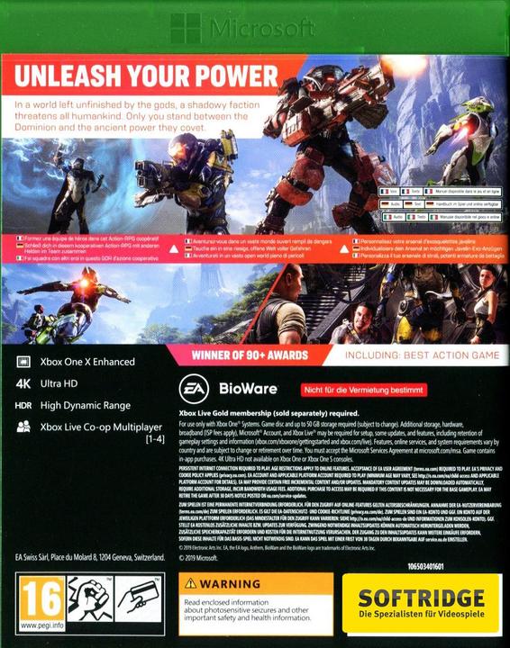 Immagine prodotto Bioware Anthem (Xbox Series X, Xbox One X, Multilingue)
