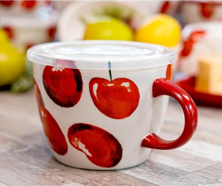 Produktbild neuetischkultur Suppentasse 0,5 Liter mit Deckel Cherry (1 x, 13 cm)