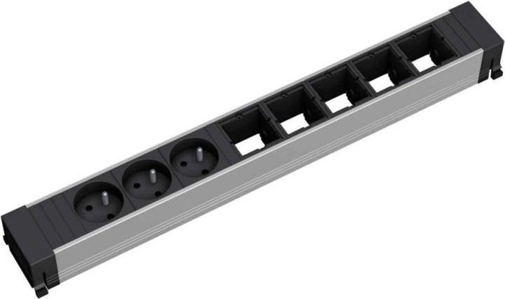 Image du produit Bachmann CONFERENCE - 3 sorties CA - Intérieur - Type E - Aluminium - Noir - 444 mm (3 x, PECO 7/5, CEE 7/3)