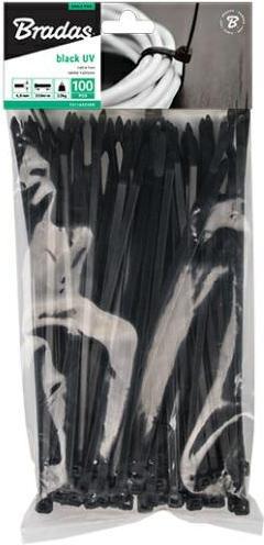Image du produit Bradas arbeitsbedarf24 100 STK. Collier de serrage 450x8,80 mm noir Nylon66 Force de traction : 80 Kg (Serre-câbles en plastique, 450 mm, 100 pcs)