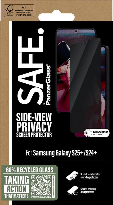 Actual product image PanzerGlass SAFE. by ® Privacy screen protector Ultra-Wide Fit (1 Piece, Samsung Galaxy S25+, Samsung Galaxy S24+)