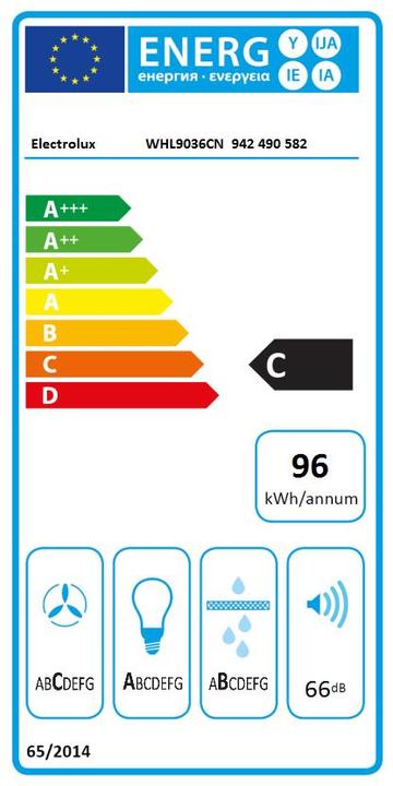 Energy Label Electrolux Whl9036cn (Wall hood)