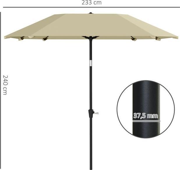 Produktbild Swisshandel24 Sonnenschirm Ø233 cm, Knickfunktion, achteckig, Beige (2.33 m)
