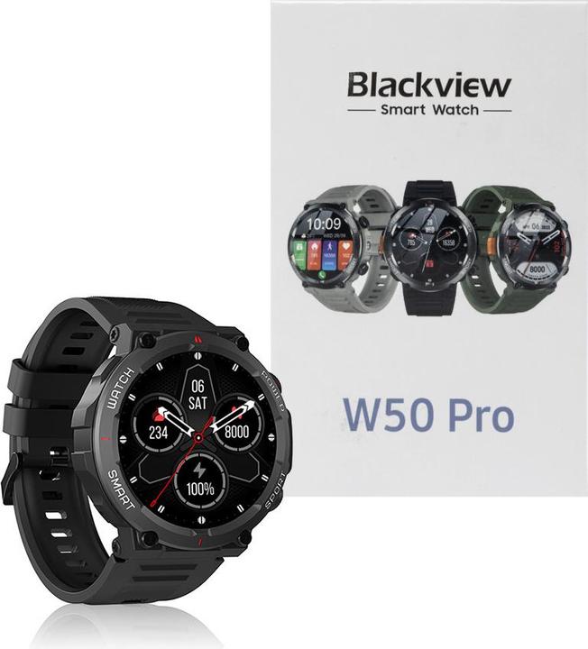 Produktbild Blackview W50 Pro (Montre Connectée Durcie - 1.45" - Microphone intégré) Noir