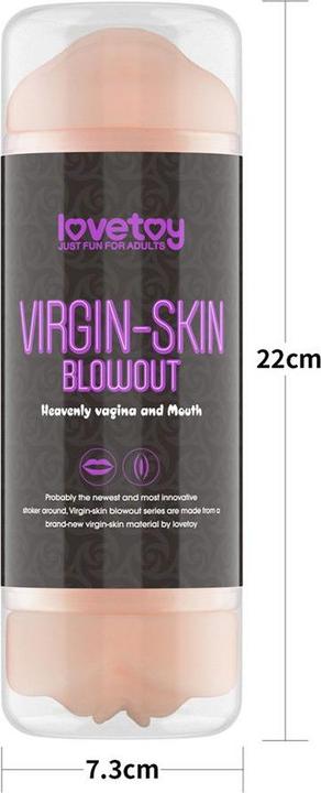 Actual product image Lovetoy Virgin-Skin Blowout Double Side Stroker - Vagina and Mouth