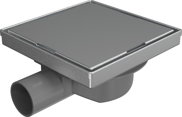 Emke Duschrinne Quadratischer, Bodenablauf 2in1 Komplettset, Geruchsstop und Haarsieb, 1000cm, Schwarz (60 mm)