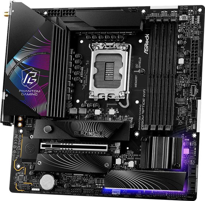 Actual product image AsRock Z890M Riptide WiFi Intel DDR5 S1851 MATX (LGA 1851, Intel Z890, mATX)