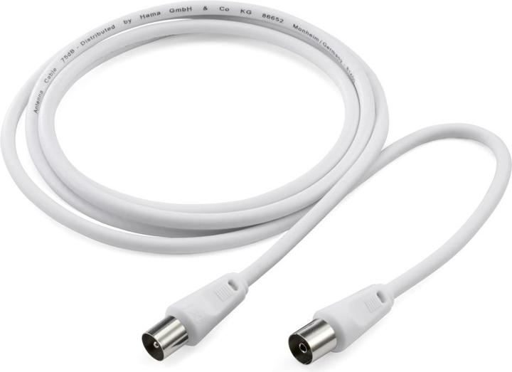 Image du produit Hama Prise coaxiale mâle - prise coaxiale femelle (75 dB, Câble d'antenne)