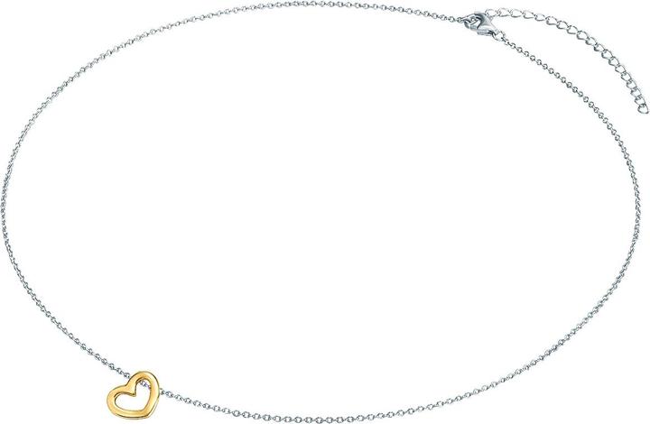 Actual product image Trilani Ladies heart sterling silver/yellow gold 42.0 cm base chain + 5.0 cm extension - 28313 (Sterling Silver, 42 - 47 cm)