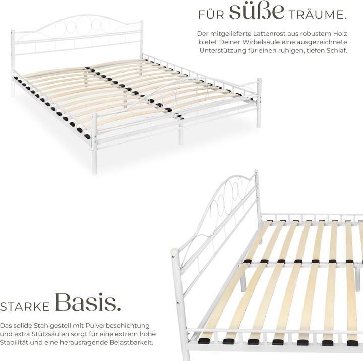 Produktbild tectake Metallbett (200 x 180 cm)