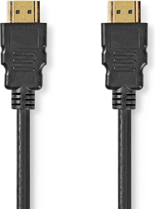 Actual product image Nedis Ultra High Speed HDMI Cable with Ethernet, 1m, Gold Plated (Black) supports: 8K at 6 (1 m, HDMI)