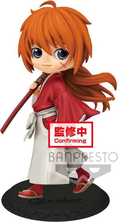 Actual product image Banpresto Figurine Q Posket Rurouni Kenshin Meiji Swordsman Romantic Story Kenshin Himura A 14cm