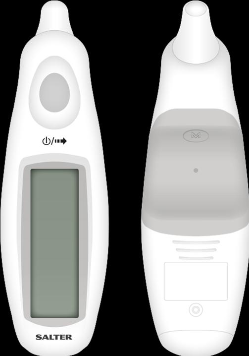 Actual product image Salter TE-150-EU Digital Clinical Thermometer Contact Thermometer White Ear Buttons (Ear)
