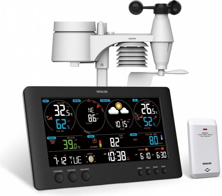 Image du produit Sencor Station WiFi professionnelle METEO SWS 12500 avec écran LCD, couleur 21,4 cm
