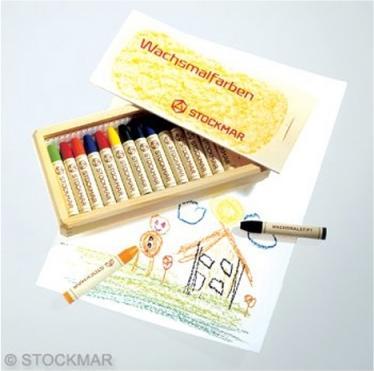 Actual product image Stockmar Wax crayons 16 pieces in wooden box, beeswax (Multicoloured, 16 x)