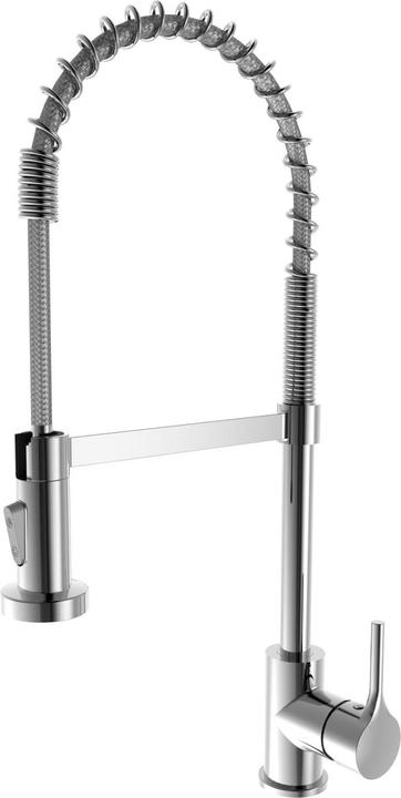 Produktbild Emke Küchenarmatur Wasserhahn Küche Mischbatterie,60cm(Nylon) Schlauch, 2 Strahlarten, Chrom