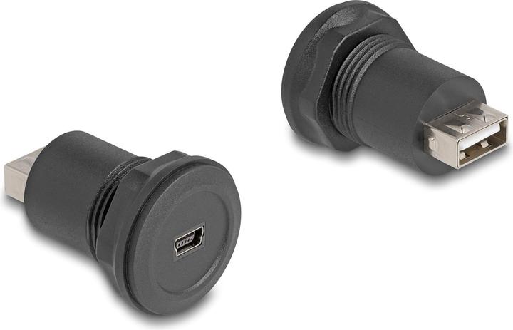 Image du produit Delock USB 2.0 type mini-B vers USB 2.0 type-A femelle encastrable noir (USB-A, 4.10 cm)