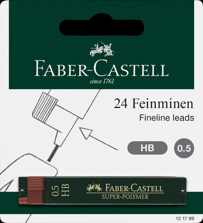 Produktbild Faber-Castell Schreibmine Feinmine Super Polymer 0.5 mm, Schwarz (Ersatzmine, Schwarz, 0.50 mm)