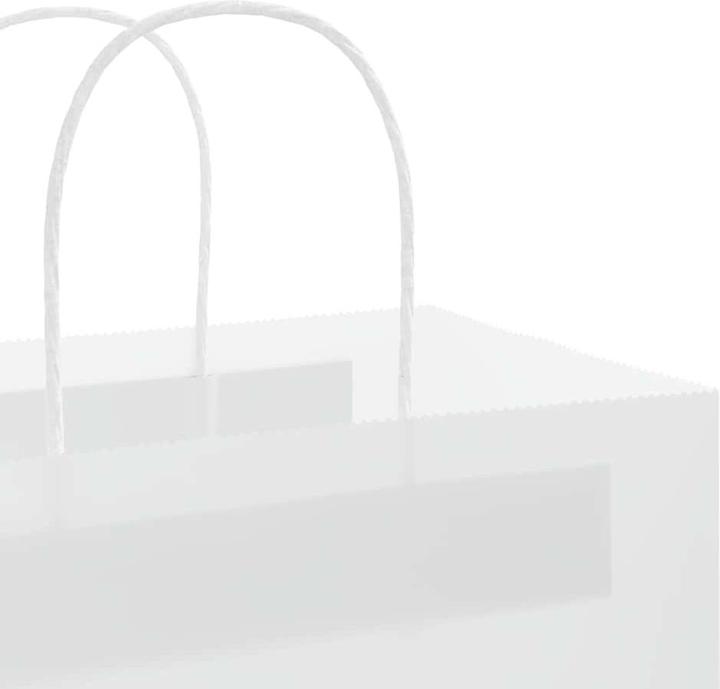 Produktbild VidaXL Kraftpapiertüten 50 Stk. mit Henkel Weiss 22x11x28 cm Papiertüte (Geschenktüte, 50 x)
