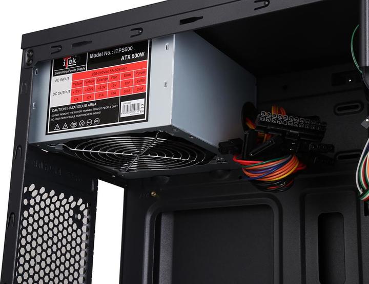 Actual product image Itek Boitier Moyen Tour ATX compatible Winco + alimentation 500W (Noir) (mATX, ATX)