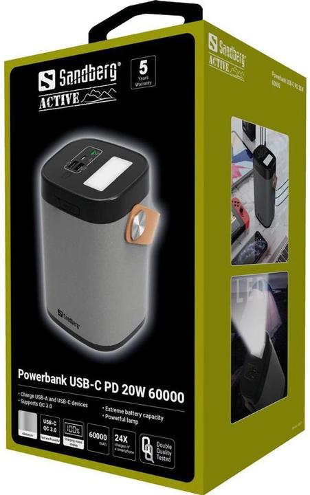 Image du produit Sandberg Banque d'alimentation (60000 mAh, 20 W, 222 Wh)