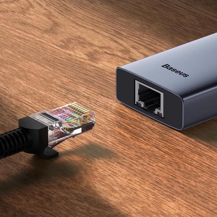 Actual product image Baseus Hub 7w1 UltraJoy 7-Port ( USB-C to 1xHDMI4K@30Hz + 2xUSB 3.0 + 1xPD +RJ45 + SD/TF3.0) (7 Ports)